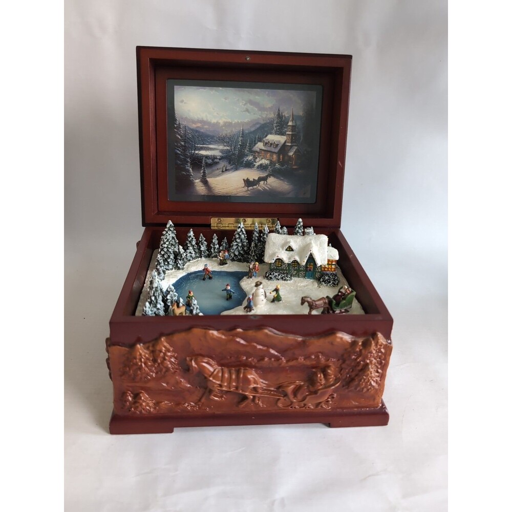 Thomas Kinkade Music Box Seasons of Faith A Christmas Visit Plays Silent Night